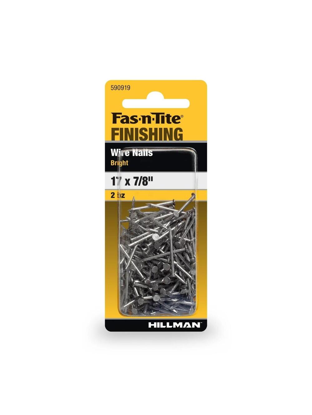 Fas-N-Tite 590919 Finishing Bright Wire Nails 17 x 7/8" in Interior Hillman 2oz